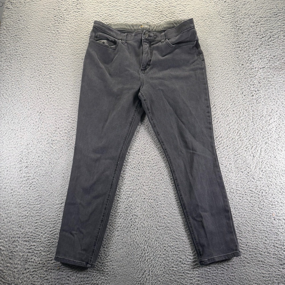 Lee Jeans Womens 16 Black Cotton Denim Skinny Slim Fit Mid-Rise Workwear Stretch